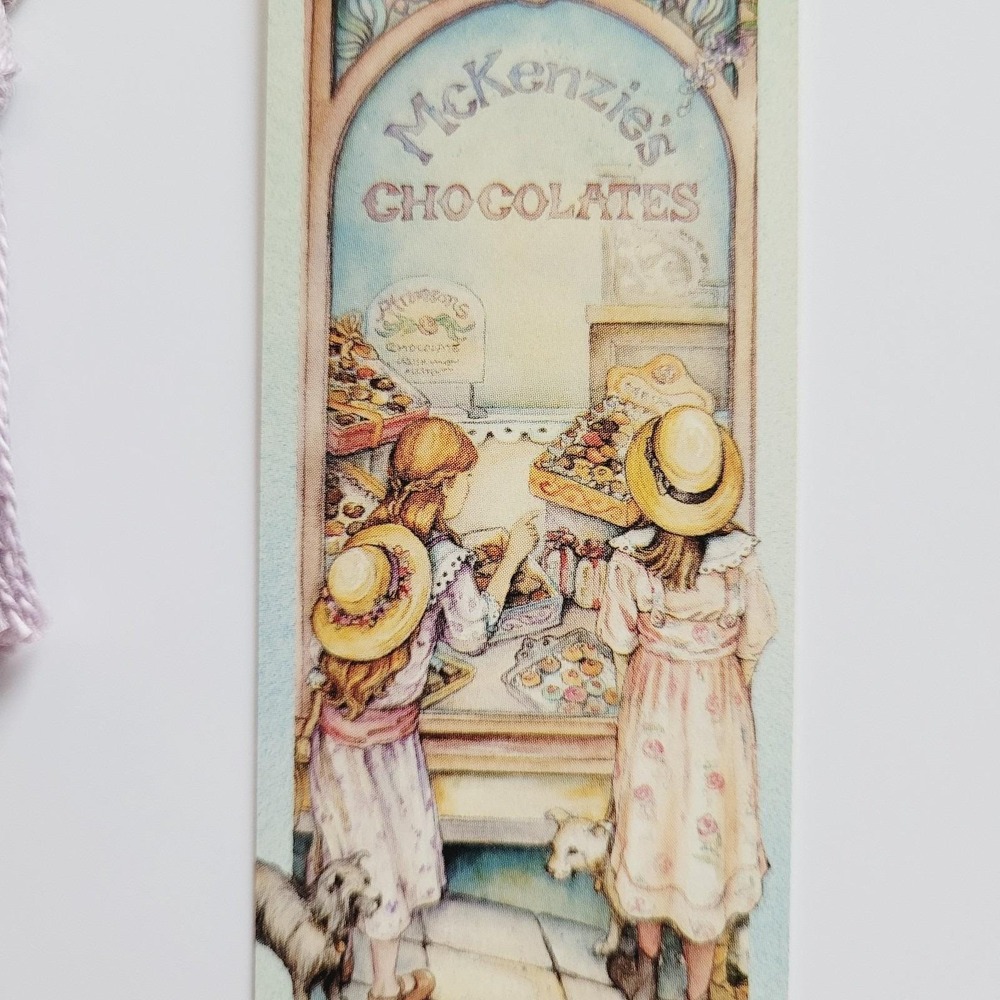 Vintage 90s Kim Jacobs Tassel Bookmark Chocolate Coffee Shop, 1990 Artworks KJ07 - Picture 9 of 13